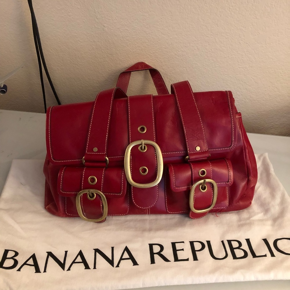 Banana Republic Leather Red Bag